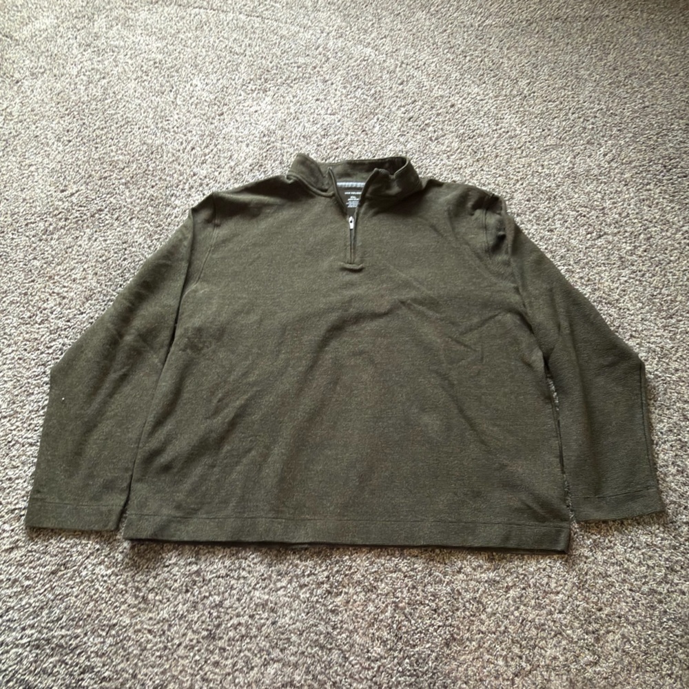 Van Heusen Olive Green Quarter-Zip Sweatshirt